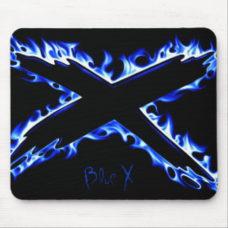 BLUE FIRE X, Blue X Mouse Pad