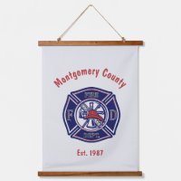Blue Firefighter Badge Logo Custom