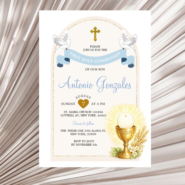 Blue First Holy Communion Invitation (Creator Uploaded)