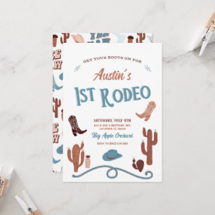 Blue First Rodeo Invitation