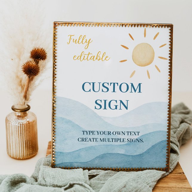 Blue First Trip Around Sun Birthday Custom Sign (Creator Uploaded)