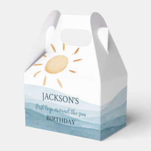 Blue First Trip Around Sun Favour Box Birthday