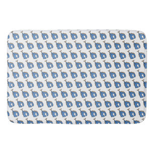 Blue Fish  Bath Mat