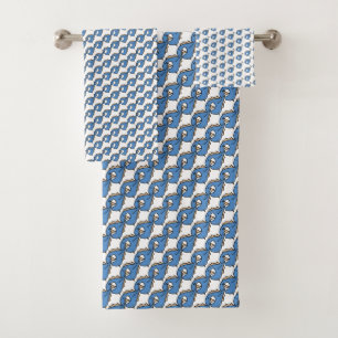 Blue Fish Bath Towel Set