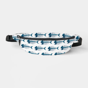 Blue Fish Bones Pattern Bum Bags