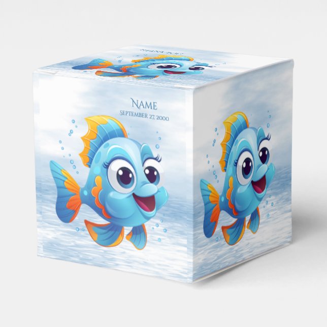 Blue Fish Favour Box (Front Side)