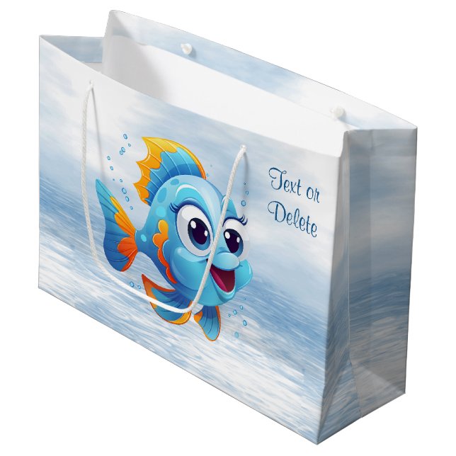 Blue Fish Gift Bag (Front Angled)