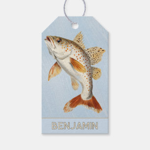 Blue Fish Happy Birthday Gift Tag