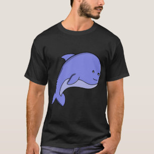 Blue Fish Kawaii Dolphin or Porpoise Cartoon T-Shirt