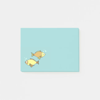 Blue Fish Motif Post-It Notes