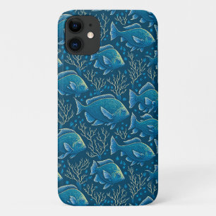 Blue Fish Pattern Case-Mate iPhone Case