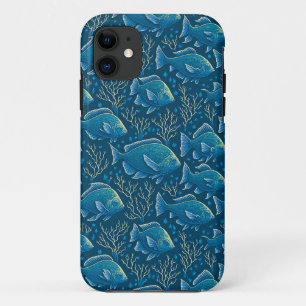 Blue Fish Pattern Case-Mate iPhone Case