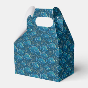 Blue Fish Pattern Favour Box