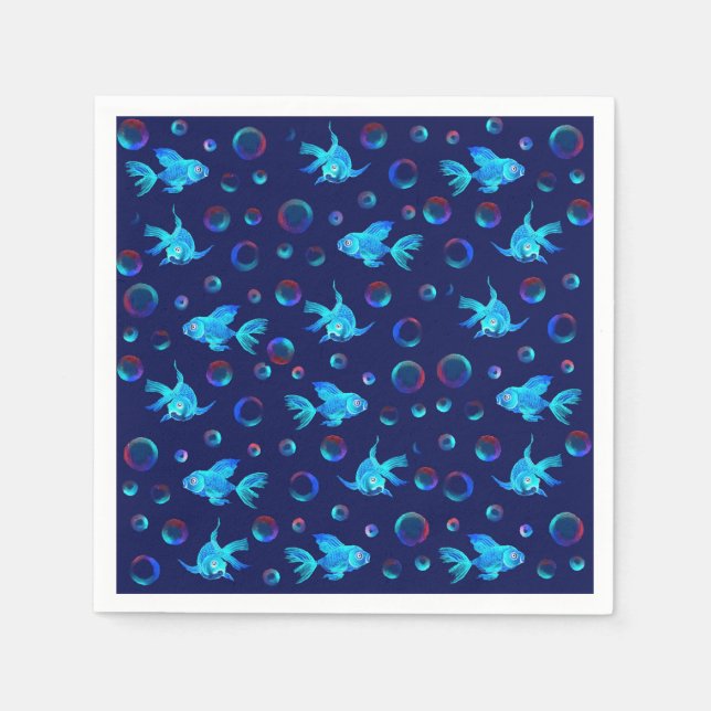 blue fish pattern napkin (Front)