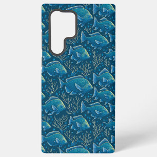 Blue Fish Pattern Samsung Galaxy Case