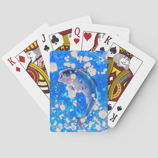 Blue fish playing card (Back)