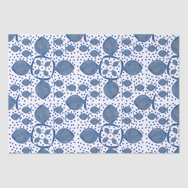 Blue Fish Tissue Paper (Front)