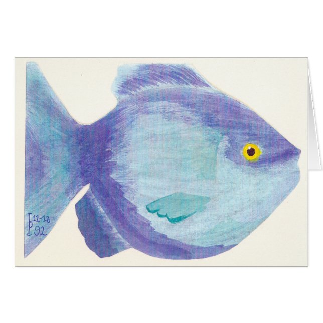 Blue Fish - Watercolor (Front Horizontal)