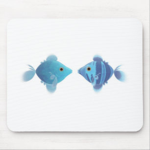 blue fishes mouse pad