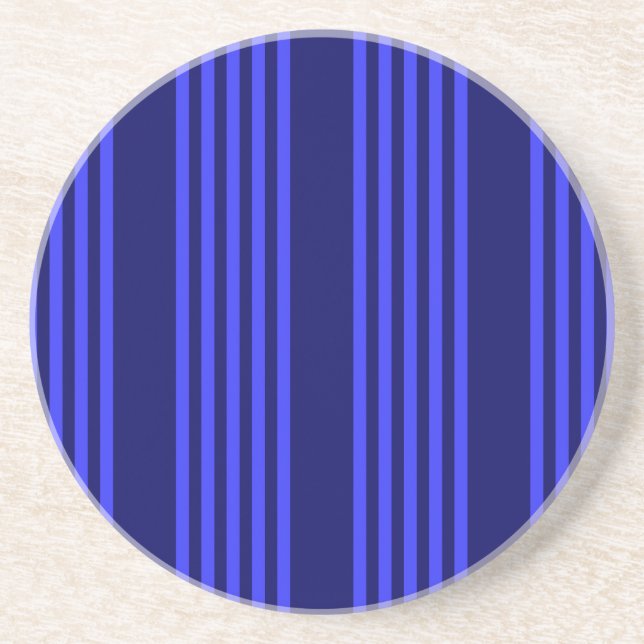 Blue five stripes pattern coaster (Front)
