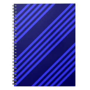 Blue five stripes pattern notebook
