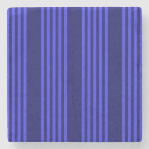 Blue five stripes pattern stone coaster