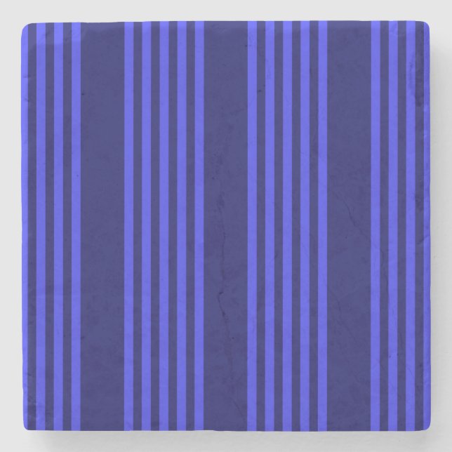 Blue five stripes pattern stone coaster (Front)