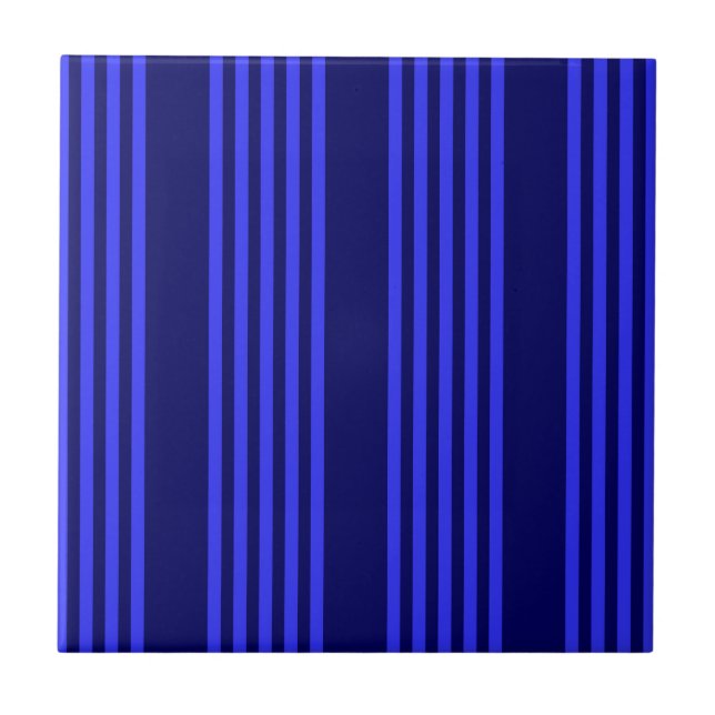 Blue five stripes pattern tile (Front)