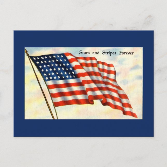 Blue Flag Independence Day Postcard (Front)