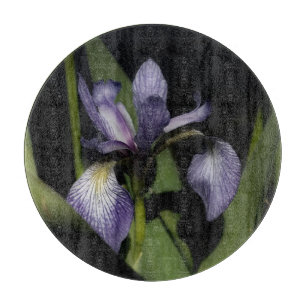 Blue Flag Iris Flower Cutting Board