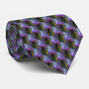 Blue Flag Iris Flower Nature Small Pattern Tie