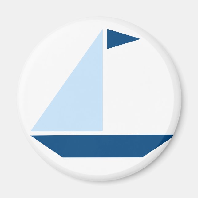 Blue Flag Sail Boat Magnet (Front)