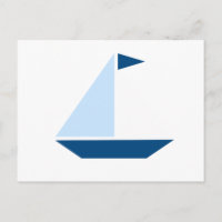 Blue Flag Sail Boat