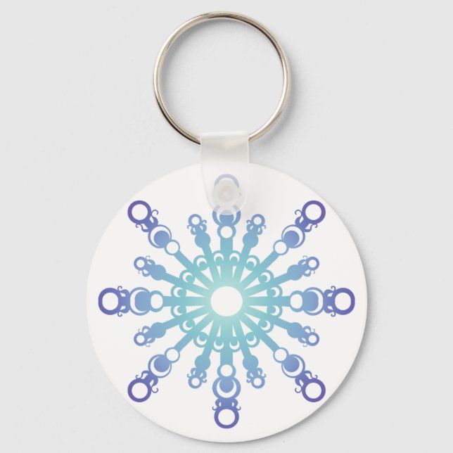 Blue Flake IV Key Ring (Front)