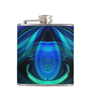 Blue Flame Abstract Flask
