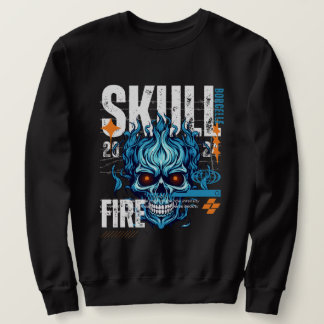 Blue Flame Skull - Edgy Streetwear Tee