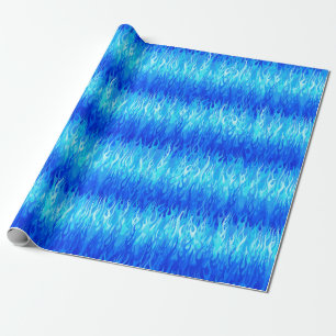 Blue Flames Pattern – Hot Rod Wrapping Paper