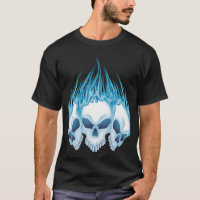 Blue Flaming Skulls