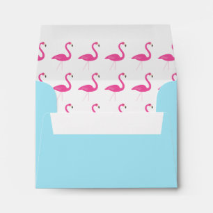 Blue Flamingo Beach RSVP Envelope