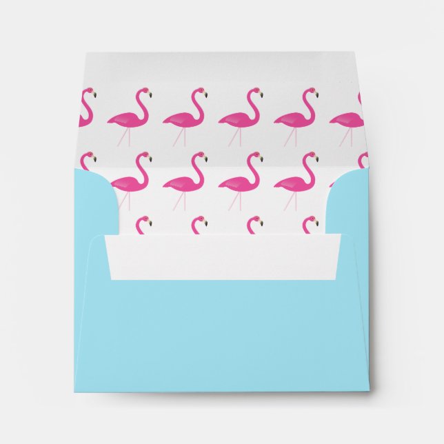 Blue Flamingo Beach RSVP Envelope (Back (Bottom))