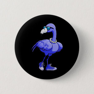 Blue Flamingo Pearls Comma La Kamala Harris 2024 6 Cm Round Badge