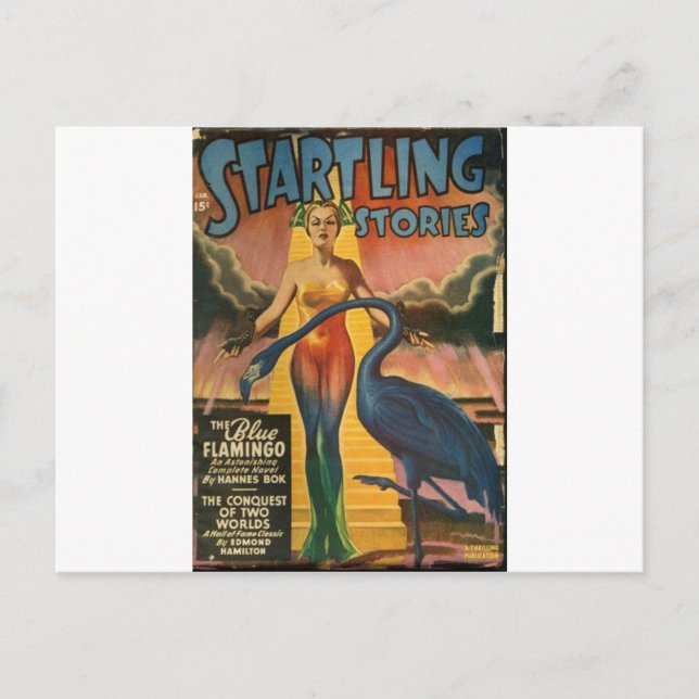 Blue Flamingo Postcard (Front)