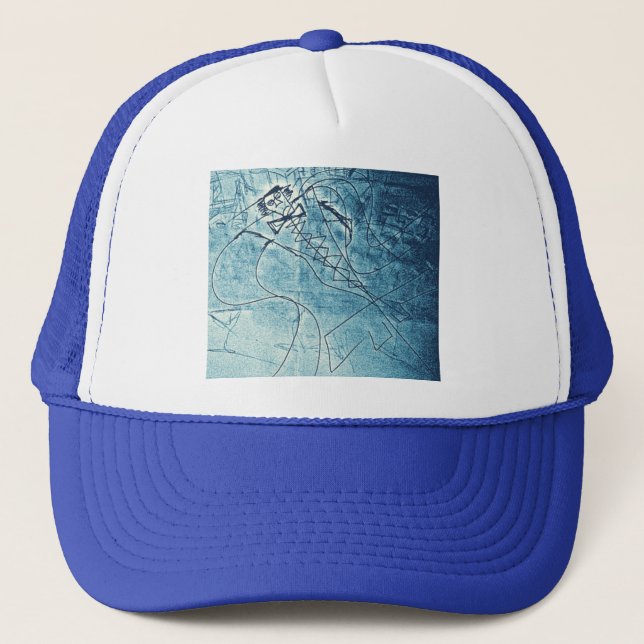 BLUE FLAP CHIEF TRUCKER HAT (Front)