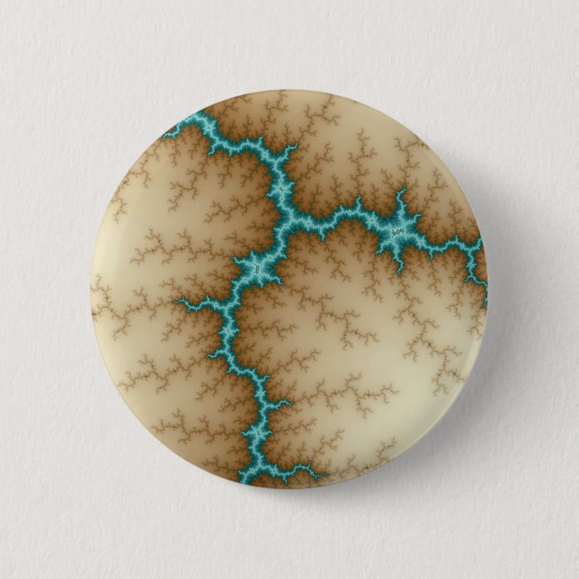 Blue Flash - Fractal 6 Cm Round Badge (Front)