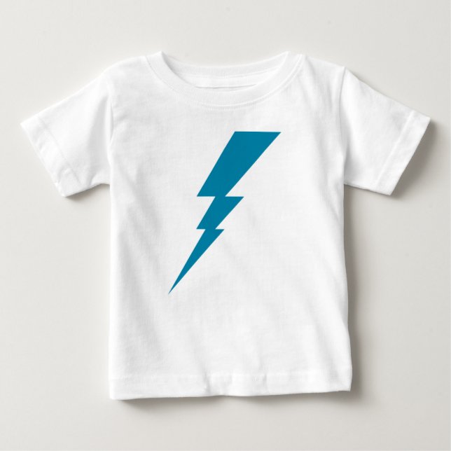 Blue Flash Lightning Bolt Baby T-Shirt (Front)