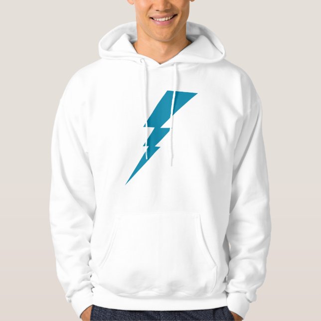 Blue Flash Lightning Bolt Hoodie (Front)
