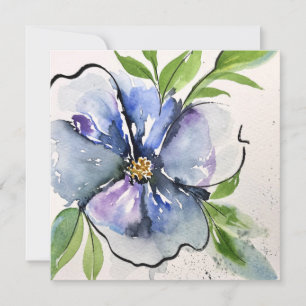 Blue Flax - Flat greeting card