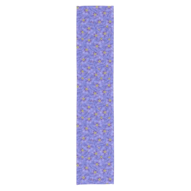 Blue Flax Seamless Pattern Short Table Runner (Front)