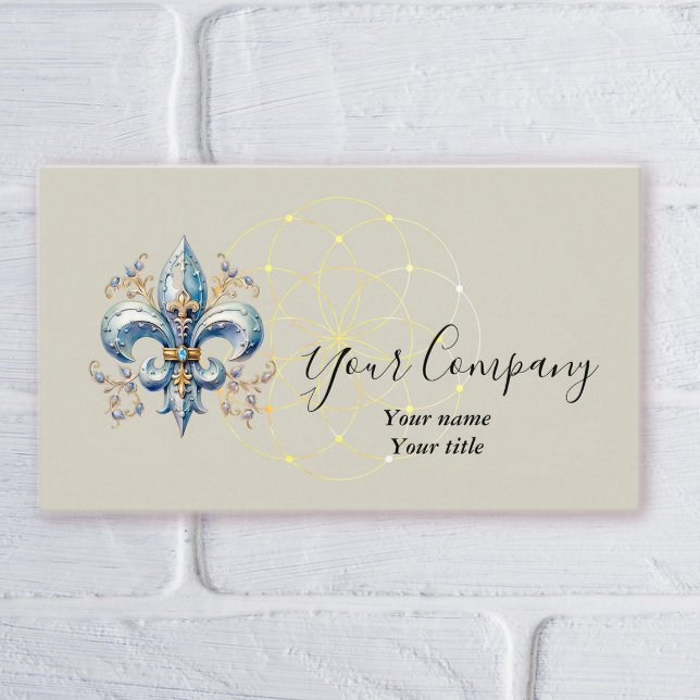 Blue Fleur-de-Lis Business Card (Creator Uploaded)