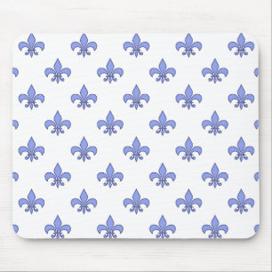 Blue Fleur-de-lis Pattern Mousepad
